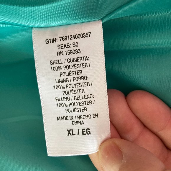 NWOT Diffusion Women's Extra Large XL Green & White Striped Fitted Puffer Vest - Picture 11 of 12